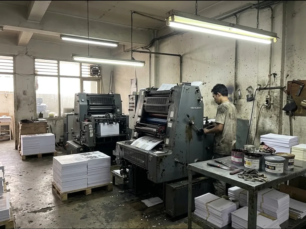 Mesin produksi Istana Percetakan di Bandung